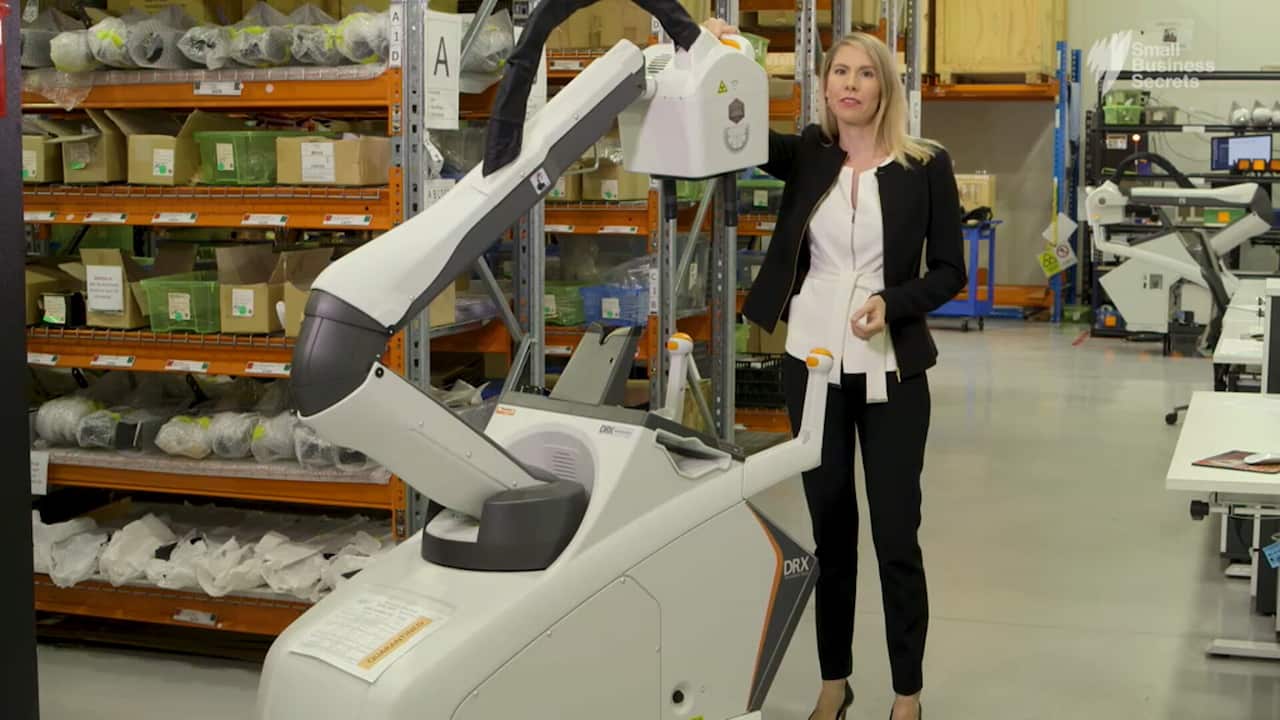 The lightweight mobile x-ray cart can be wheeled to a patient's bedside.