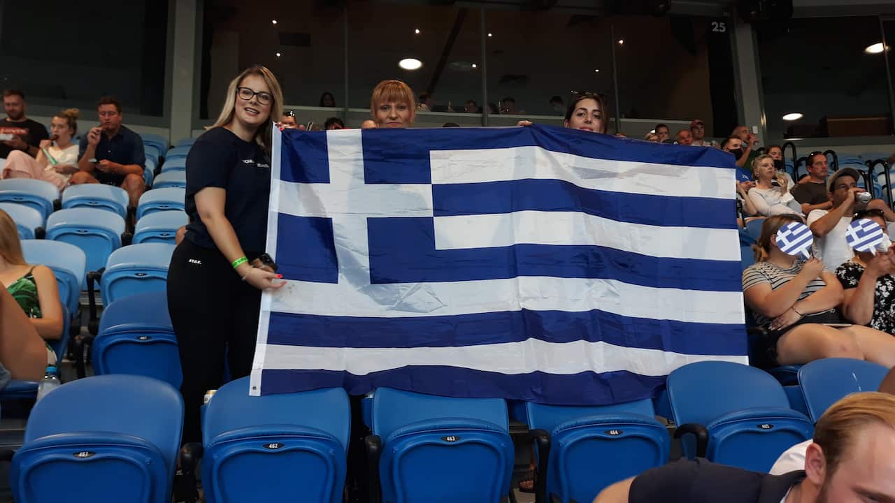 Stefanos Tsitsipas' fans at the 2021 Australian Open. 