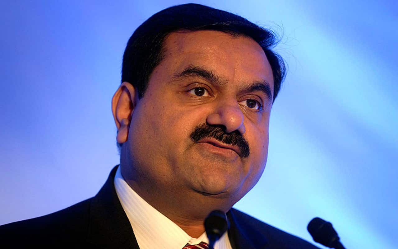 Gautam Adani, Chairman of the Adani Group during a press conference at a press conference in Mumbai.