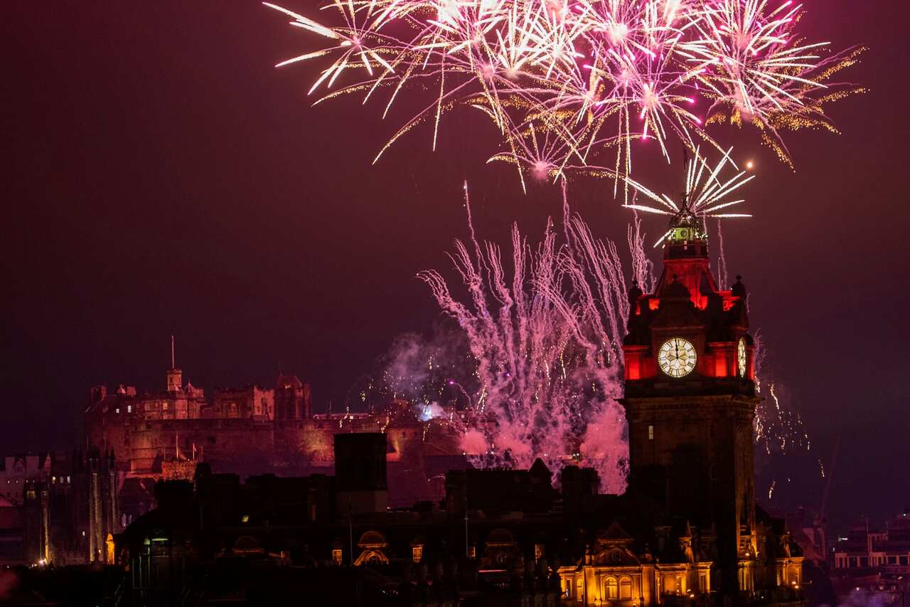 IMAGE DISTRIBUTED FOR EDINBURGH'S HOGMANAY - Fireworks light up the sky over Edinburgh during the city's Hogmanay celebrations on Wednesday, Jan. 1, 2020, in Edinburgh, United Kingdom. (Ian Georgeson/Edinburgh's Hogmanay via AP Images)