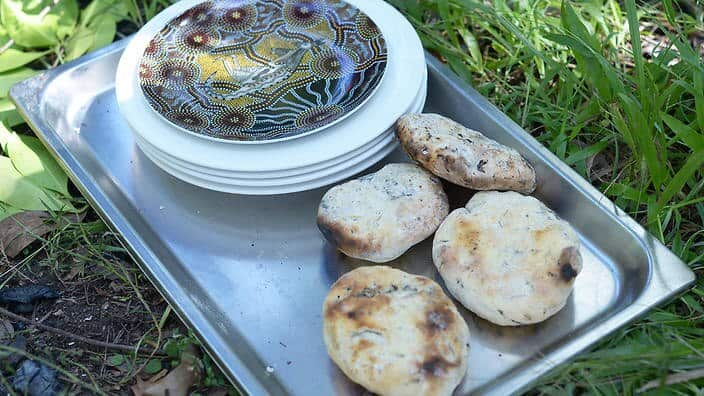 Dampers cooked in the coals at Warradjan Cultural Centre in the Northern Territory. (Sara's Australia Unveiled)