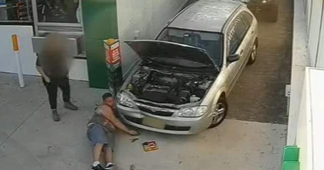 Security vision showed Kenan Basic attending to Caitlyn Gray's car