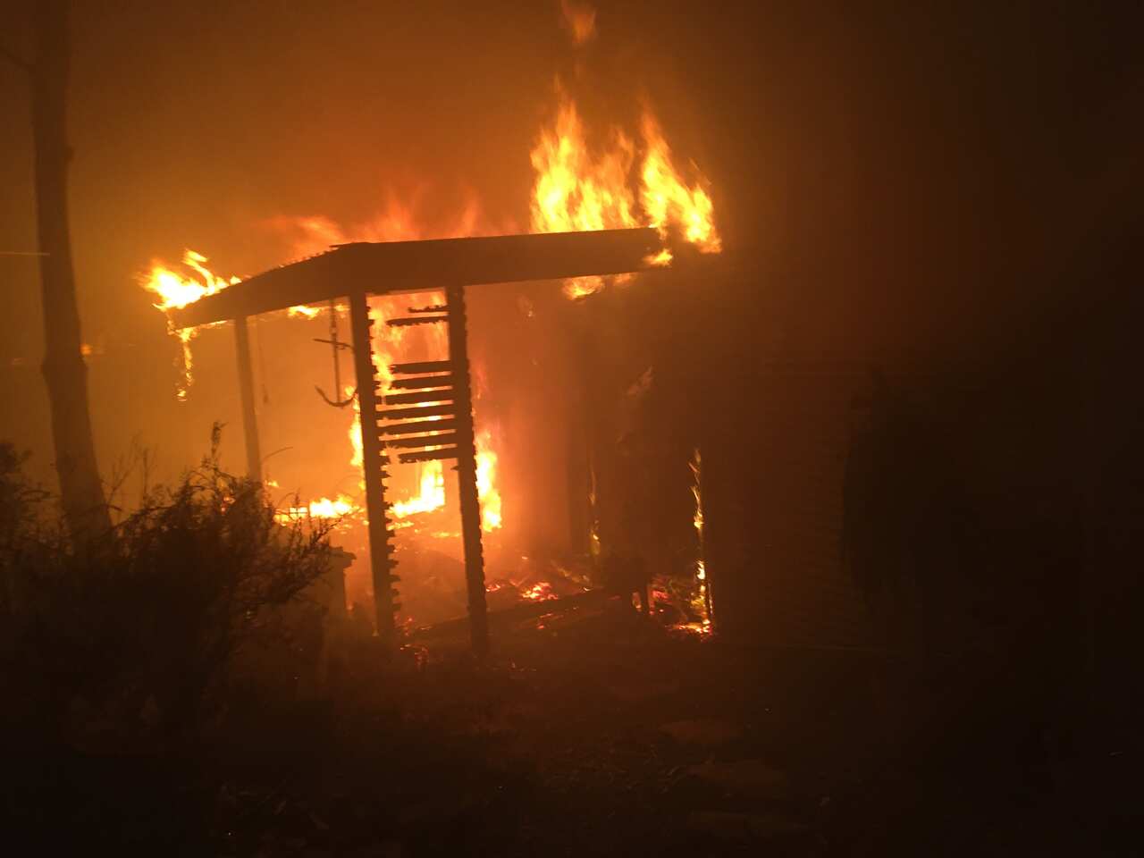 Jack Egan’s house on fire.