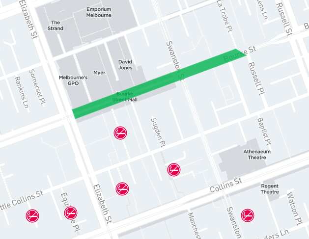 Map of proposed smoke-free area. 