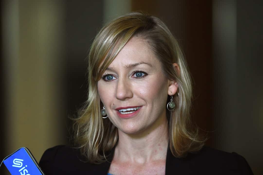 Federal Greens Deputy Leader Larissa Waters at a press conference at Parliament House in Canberra, Thursday, June 11, 2015. (AAP Image/Mick Tsikas) NO ARCHIVING