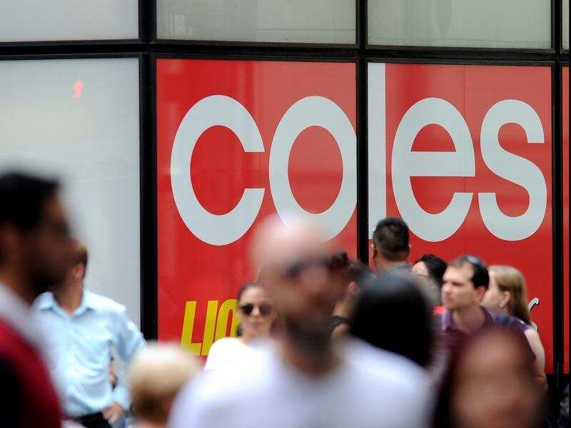 Coles supermarket signage in Sydney.