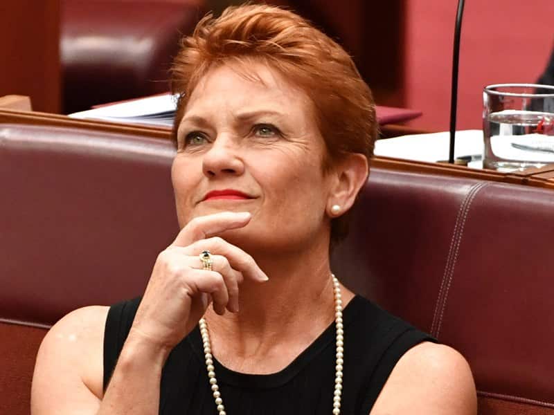 One Nation leader Senator Pauline Hanson