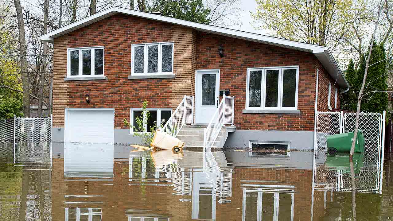 Flooded house