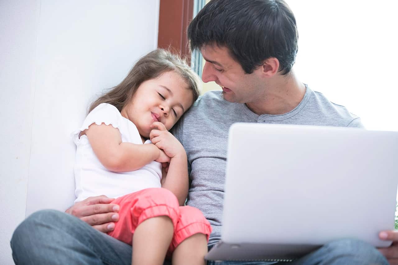 Happy father and daughter