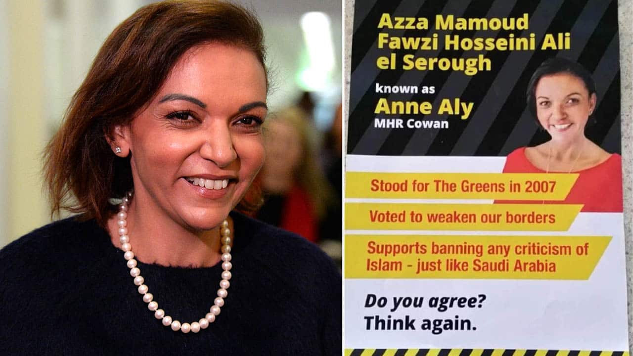 Labor has condemned "racist" flyers that refer to Western Australian MP Anne Aly by her Egyptian name and accuse her of supporting IS. 