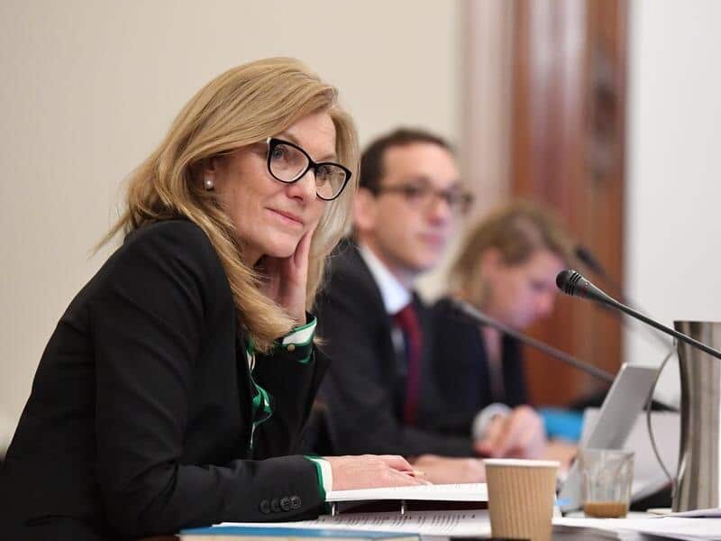 FIona Patten MP during an estimates hearing. MP Fiona Patten will seek to reform of Victoria's preferencing system if re-elected. (AAP)