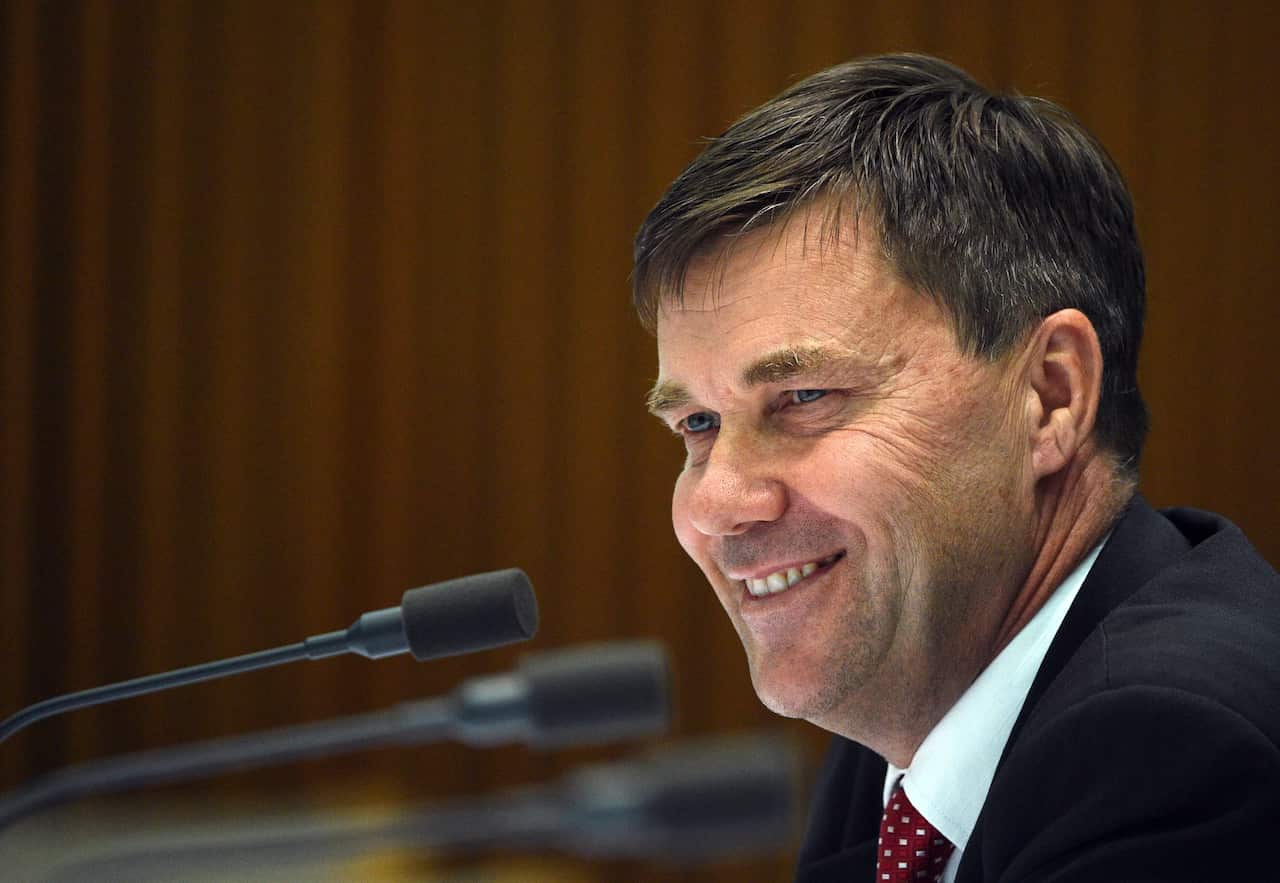Political strategist Glenn Druery at a Senate Hearing into electoral reform at Parliament House in Canberra