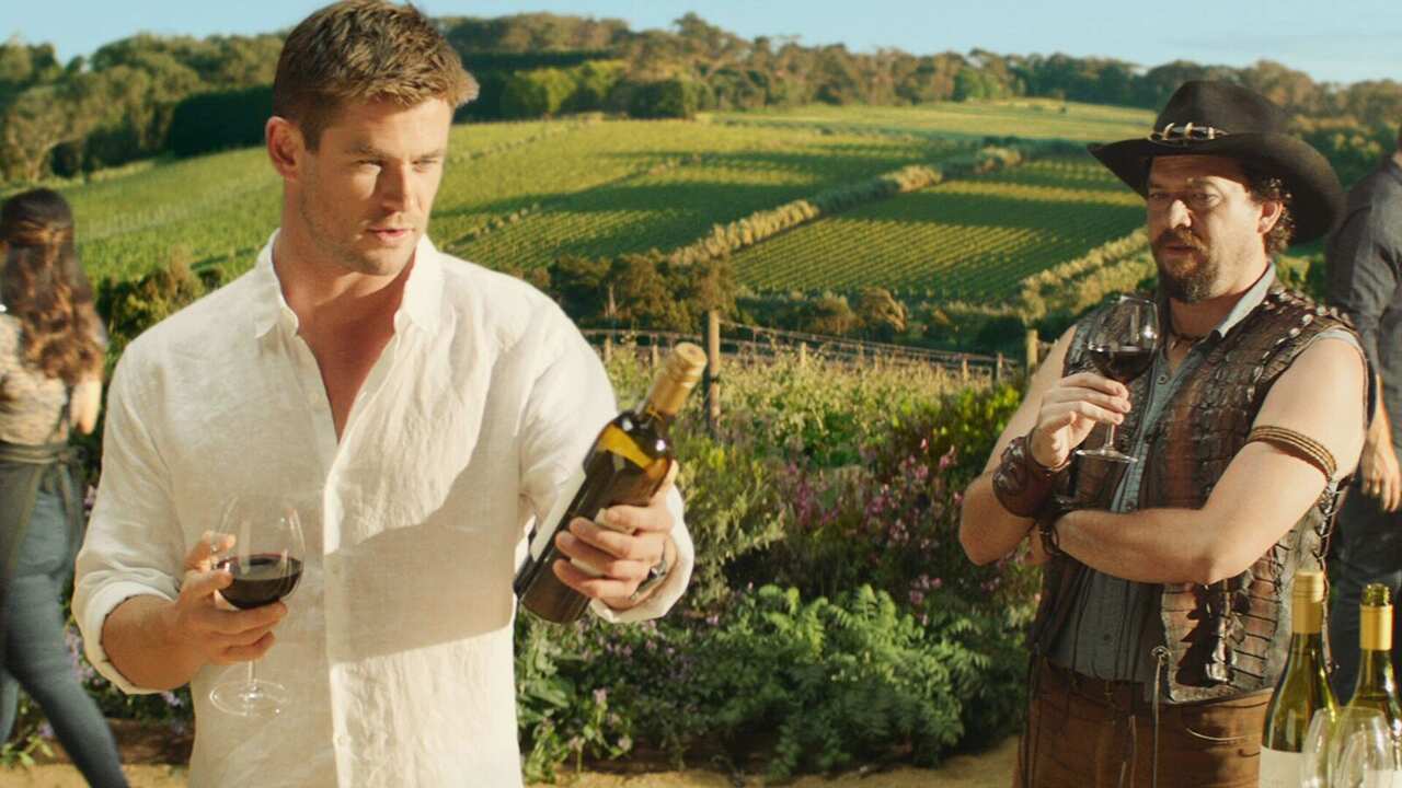Chris Hemsworth (pictured left) and Danny McBride (pictured right) in Tourism Australia's campaign.