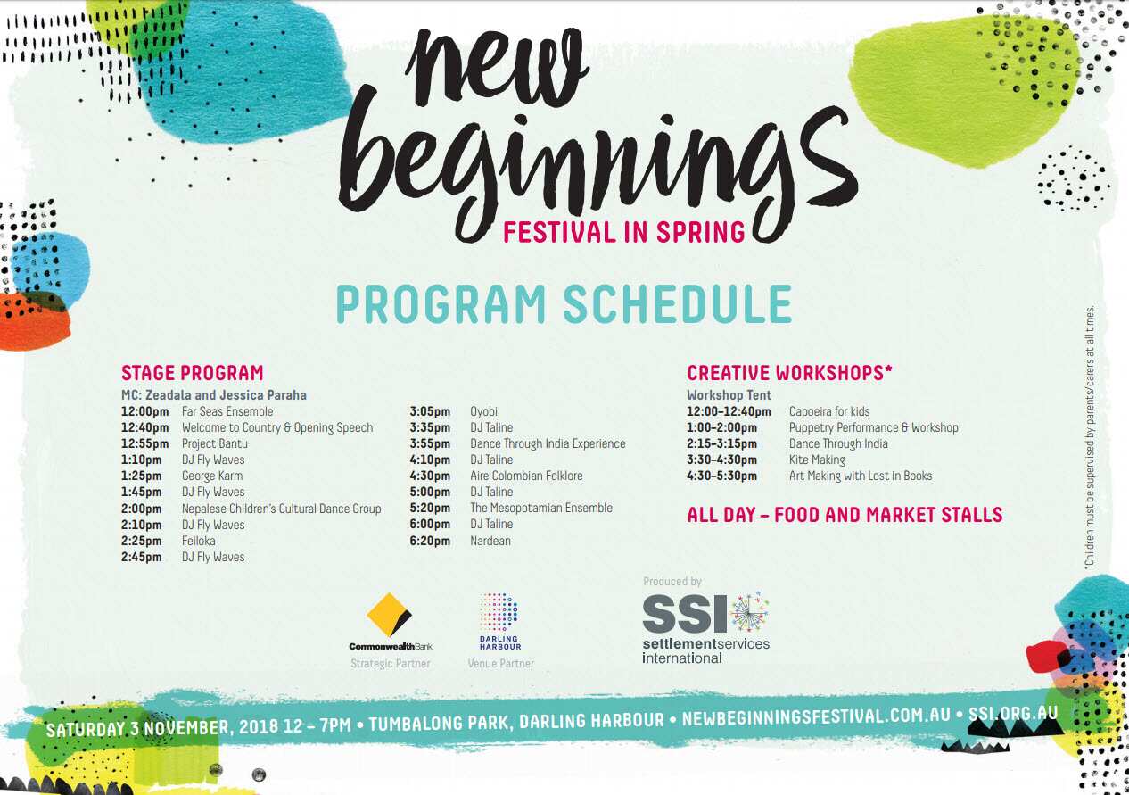 New Beginnings program schedule