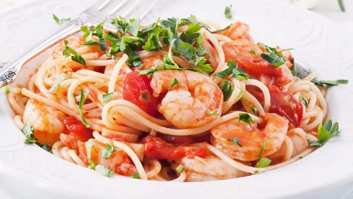 Spaghetti Diablo with King Prawn