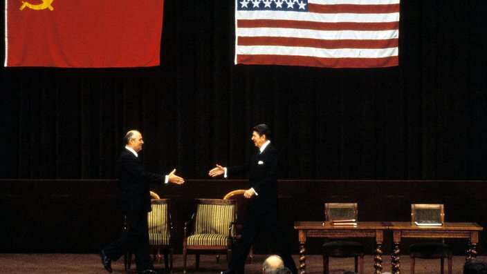 Reagan And Gorbachev Meet At Their First Summit In Geneva