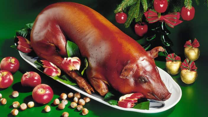 Christmas smoked piggy