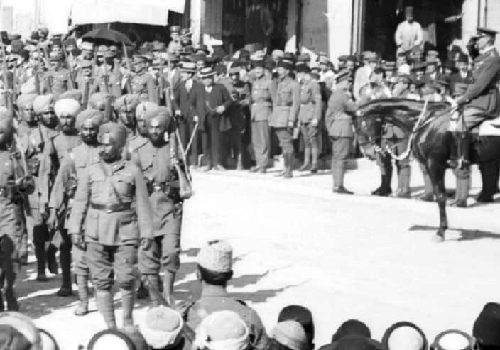 Sikh soldiers getting salute