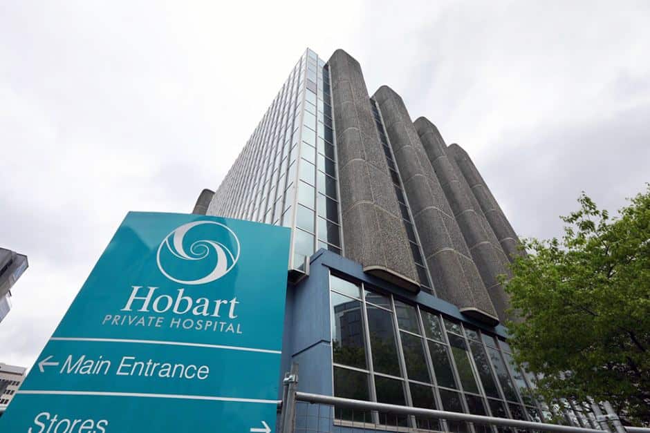 Exterior of Hobart Private Hospital