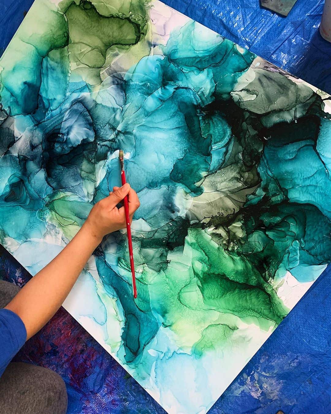 Genevieve Villaflor, alcohol inks, art, artist, mental health