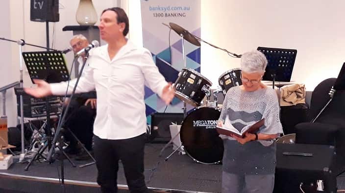 At the Federation of Greek Elderly Citizen Clubs of Melbourne and Victoria's Christmas Lunch. 