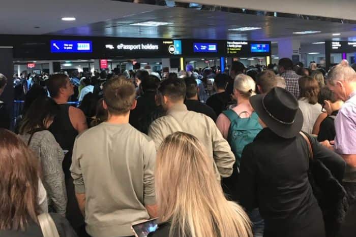 PHOTO: The scene this morning at Melbourne's international airport tells the story. (Twitter: Michelle Williams)