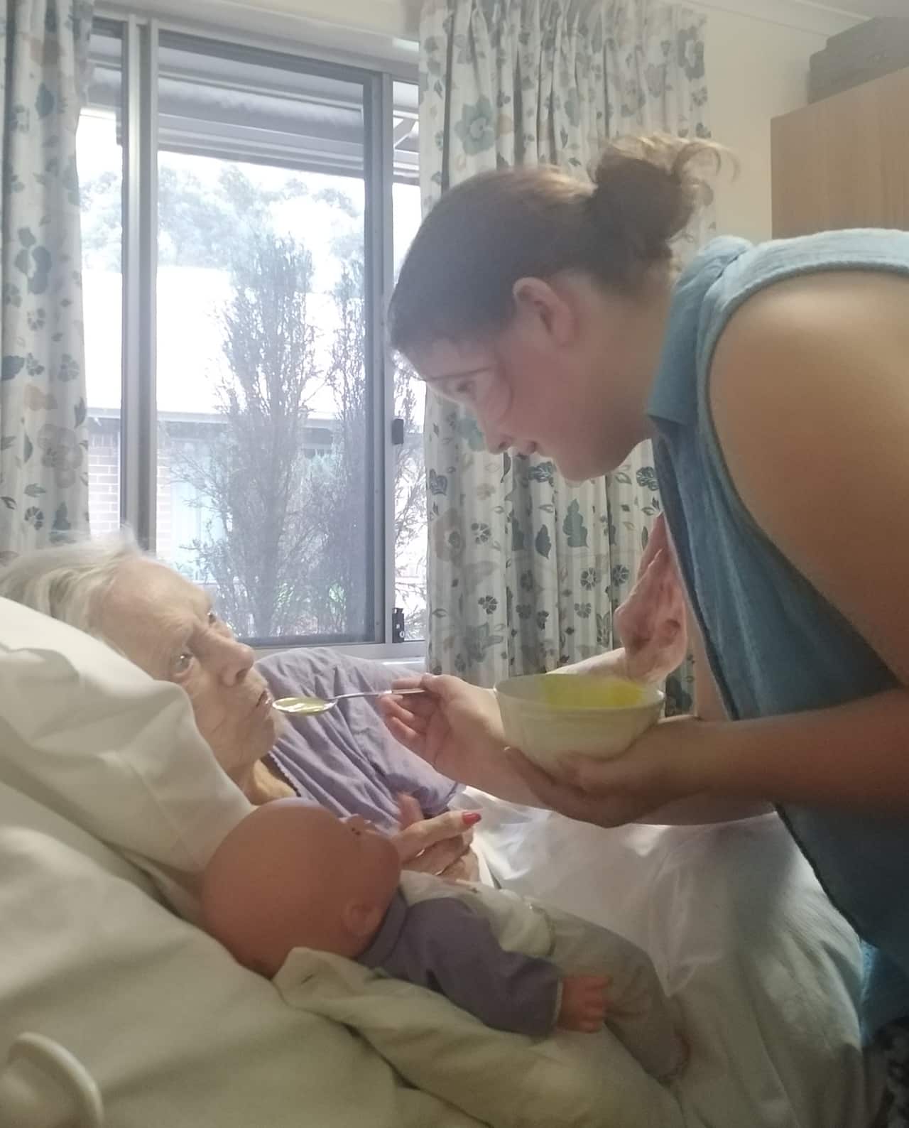 Rose Davies is a resident at Sydney's Newmarch House aged care facility.