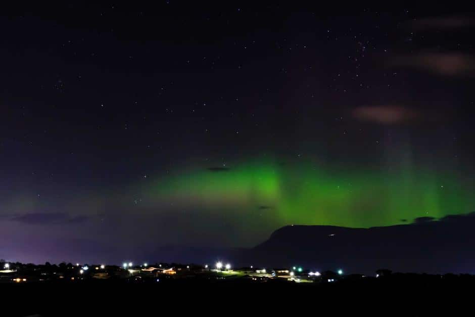 Aurora Australis over kunanyi/Mount Wellington, Hobart, August 31, 2019