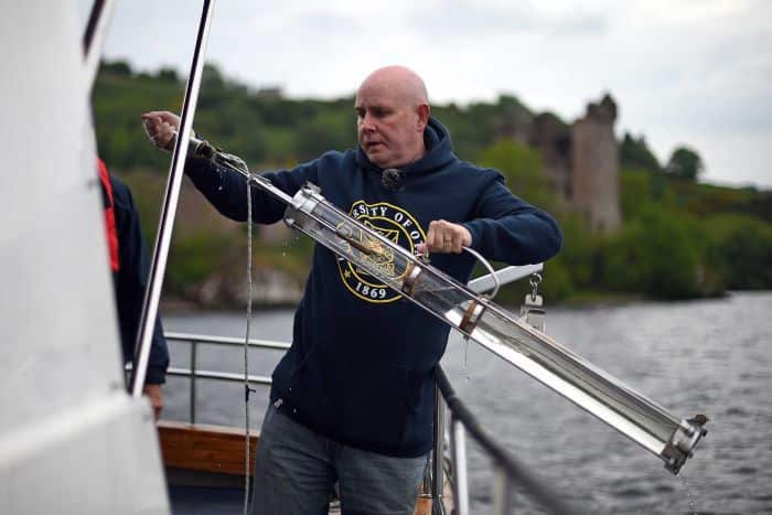 Prof Gemmell took samples on his boat in the waters of Loch Ness in June 2018.