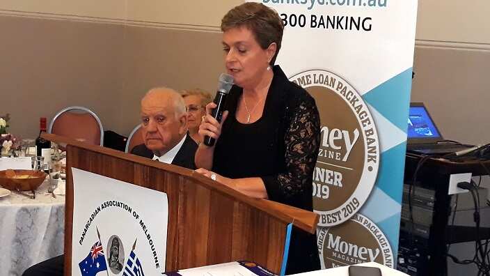 Η αντιπρόεδρος του Αυστραλιανού Ινστιτούτου Μακεδονικών Σπουδών, Χριστίνα Δεσποτέρη. 