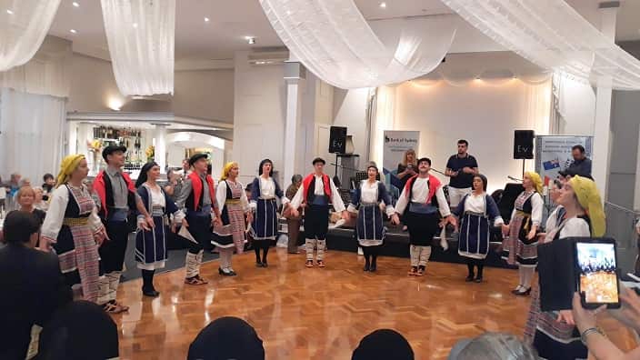 At the Federation of Greek Elderly Citizen Clubs of Melbourne and Victoria's Christmas Lunch. 