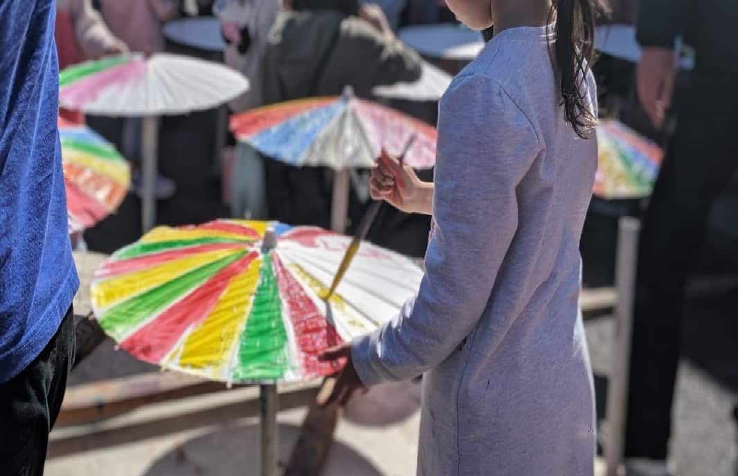 Painting on umbrella