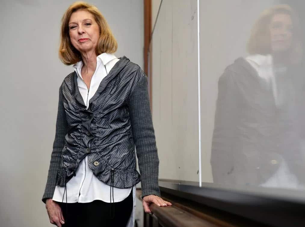 Bettina Arndt, pictured after her talk at The University of Sydney, said she was disappointed the riot police had to attend.