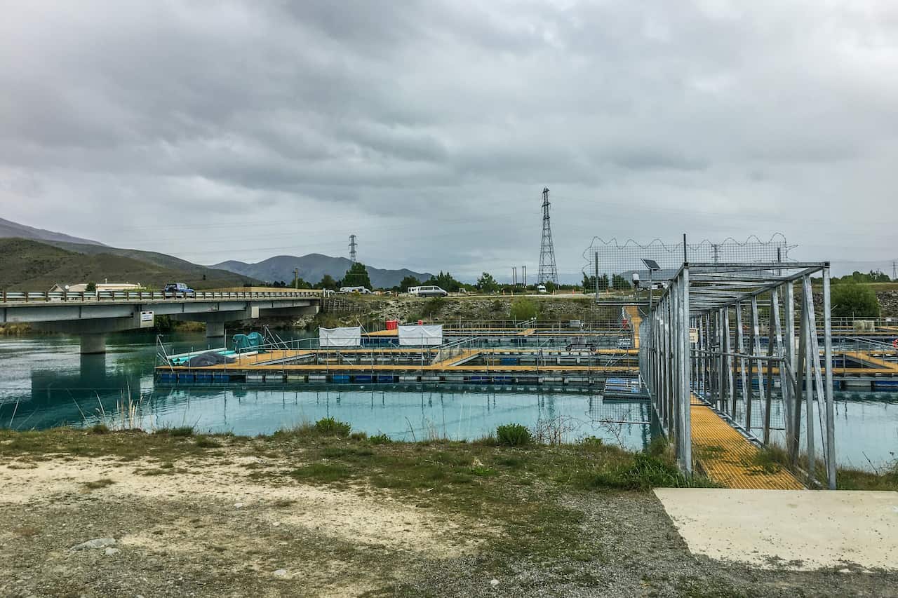 The salmon farm in Twizel.