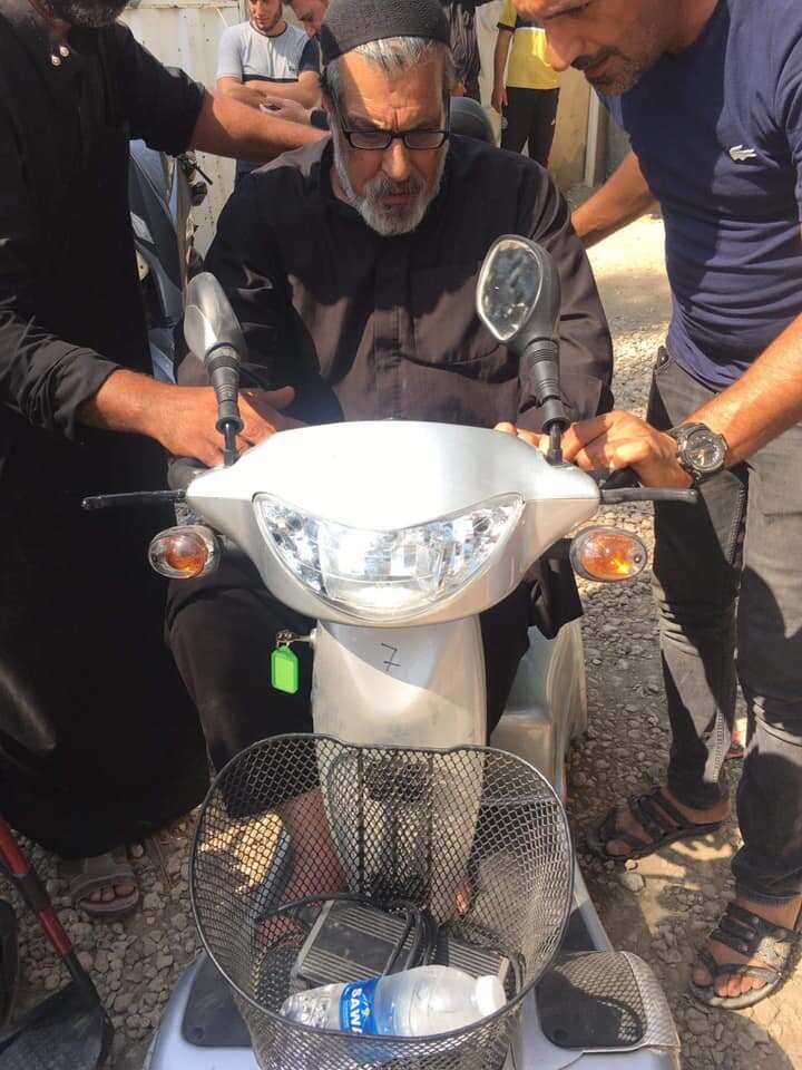 'AYADY' is an Australian charity organisation sending electric scooter to special needs patients in Iraq.