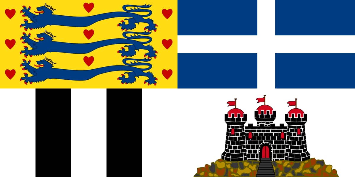 The Duke of Edinburgh's coffin is expected to be draped with his personal standard (1st quarter representing Denmark, 2nd quarter Greece, 3rd quarter the Mountbatten family, 4th quarter Edinburgh)