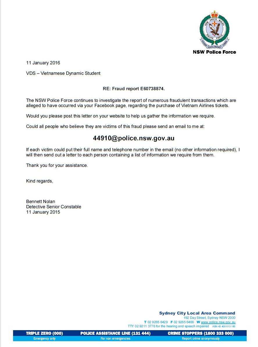 NSW Police statement 