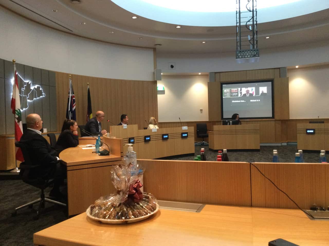 Councillor of Canterbury Bankstown Khal Asfour and his team during the signing of "Friendship Agreement" with the City of Zahle in Lebanon.