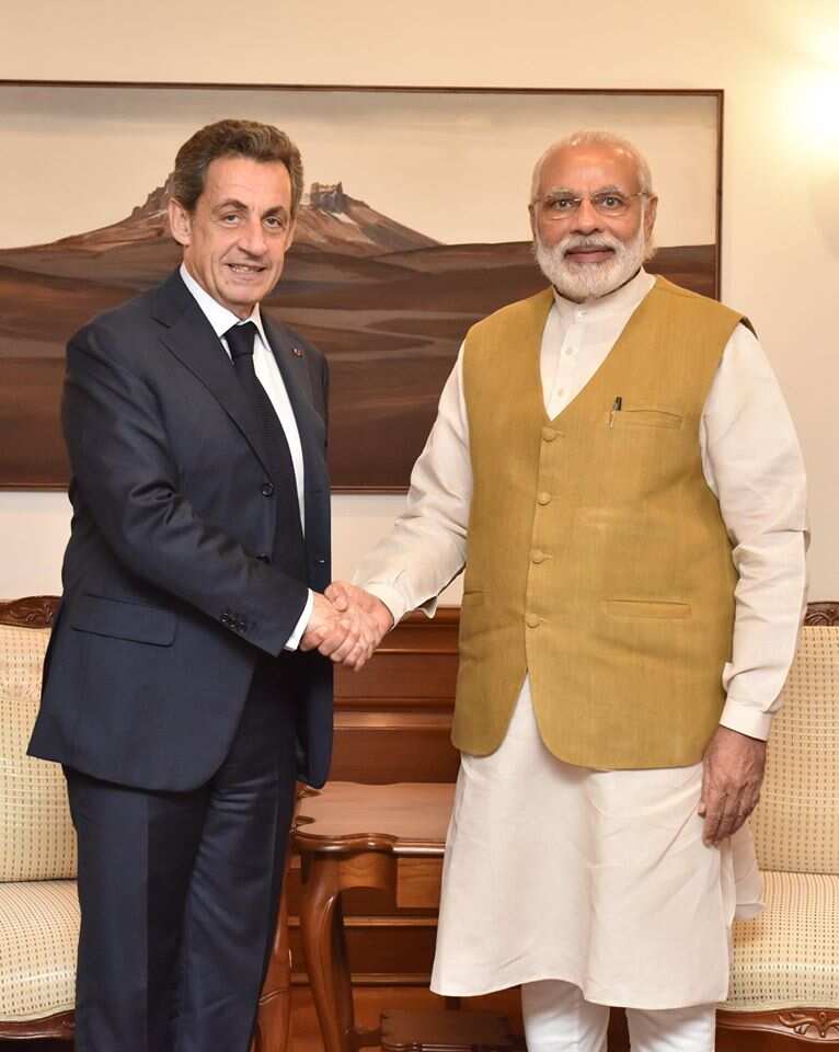 Narendra Modi with Nicolas Sarkozy
