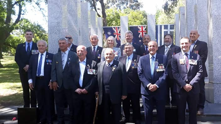 War veterans at the Australian Hellenic Memorial, Melbourne. 