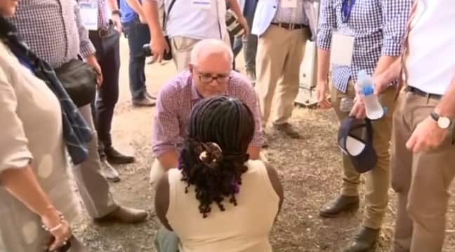 Lillian became emotional as she shared her account of human rights violations in Cameroon with Scott Morrison.