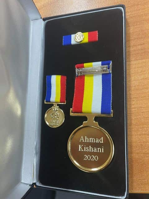 Ahmed Kishani's Medal of Valour.