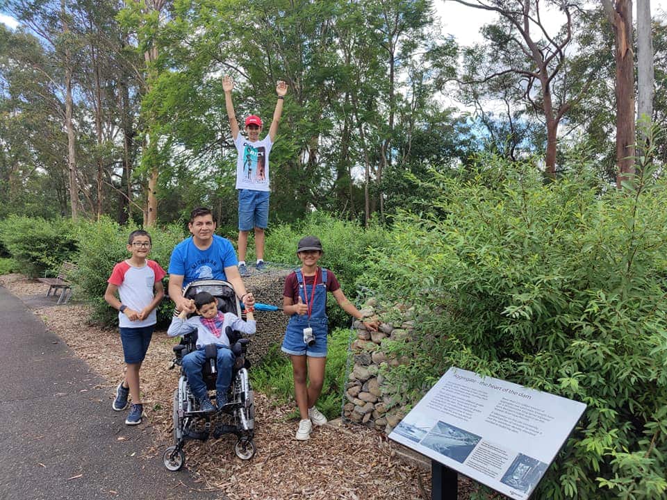 Vivek Singha with his children