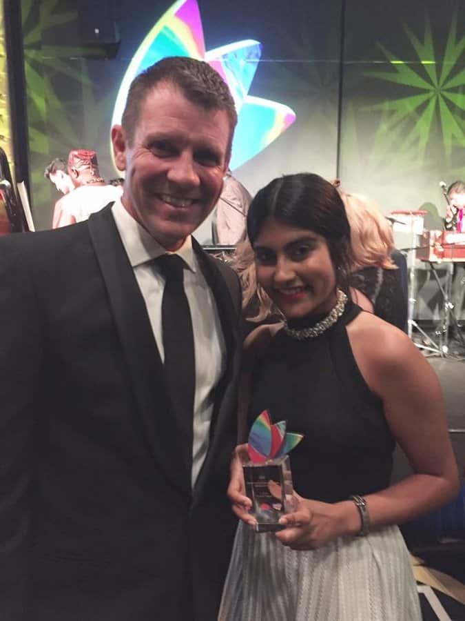 Pri Kumar with Hon. Mike Baird (Premier of NSW)