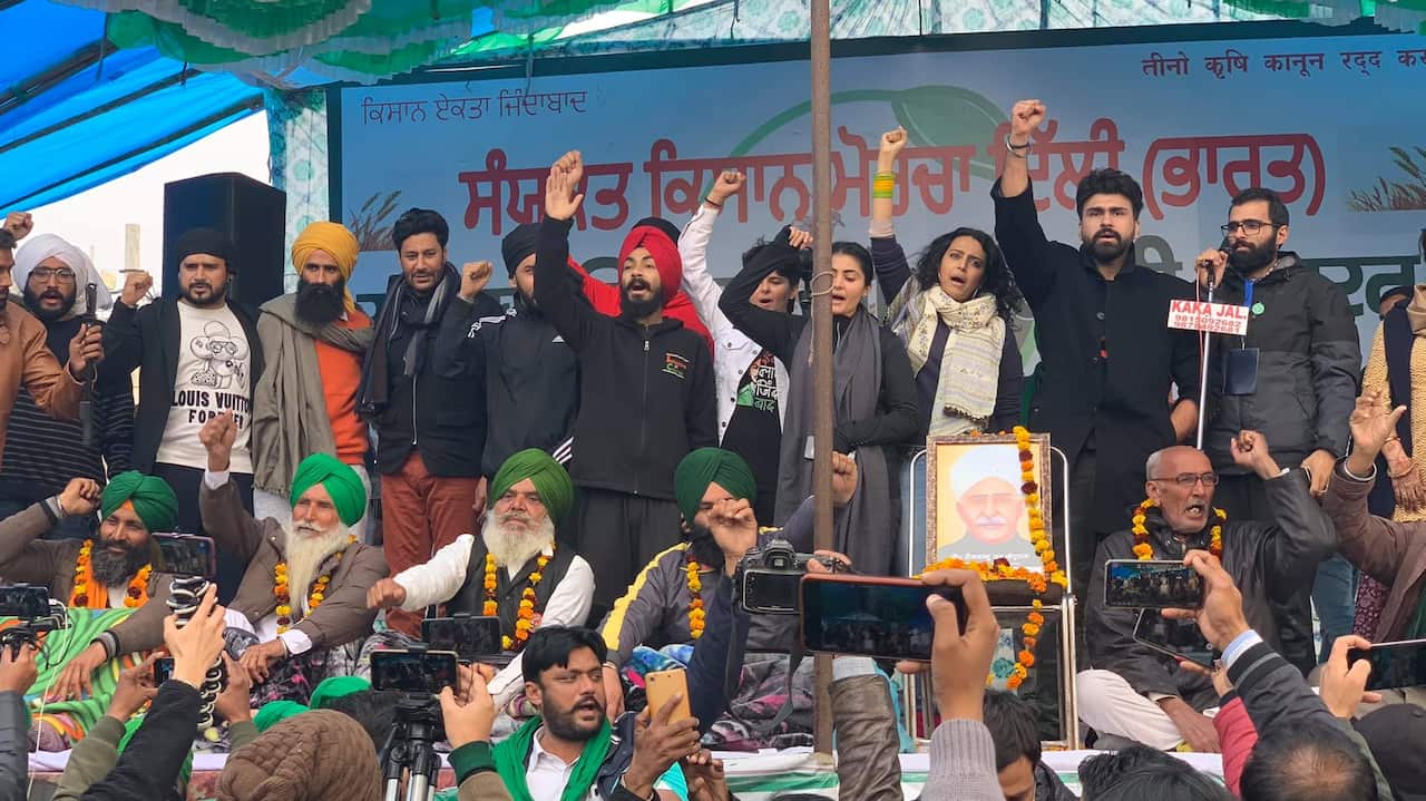 Many Punjabi artists have joined the protest as organised under the flag of Sanyukt Kisan Ekta Morcha [Farmers Unity Front].