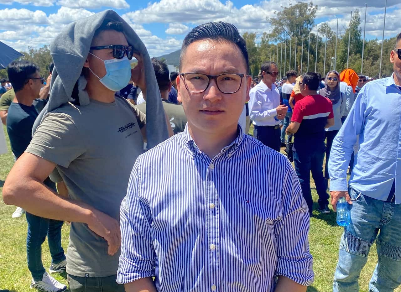 Zaki Haidari is a Hazara refugee who helped organise the protest at Parliament House in Canberra.