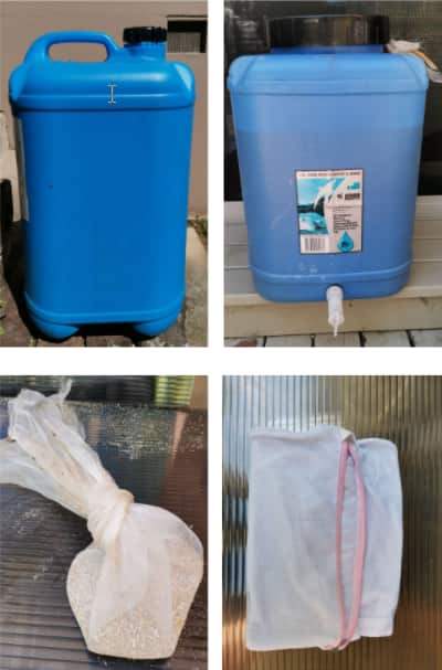 小口桶及布袋。