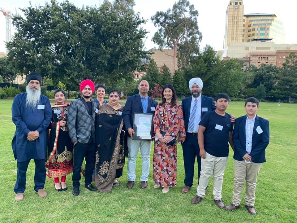 The Kahlon family at at the Australia Day award ceremony at the Government House on Monday 18 January.