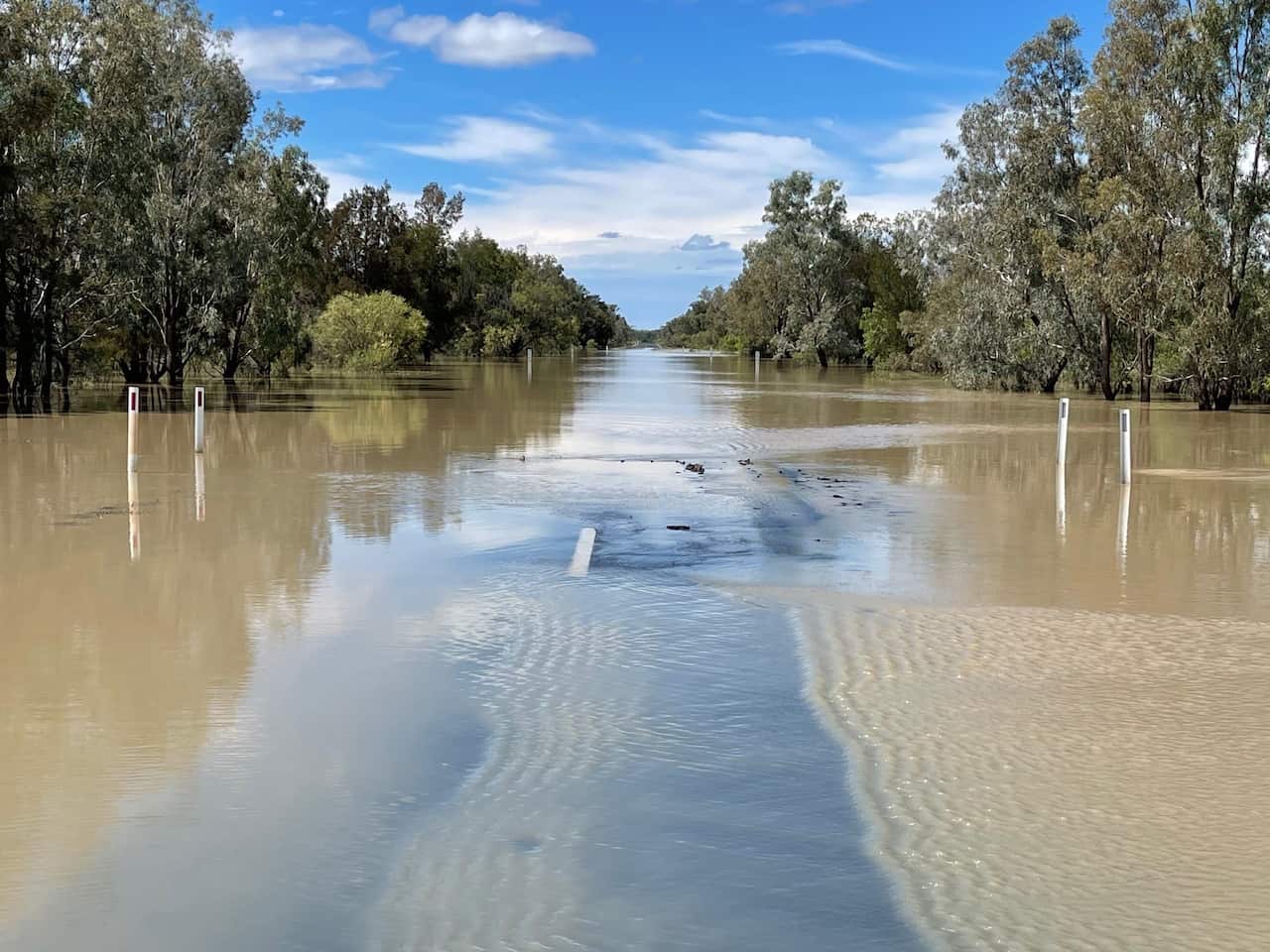 One of the main roads that leads in and out of Mungindi. 