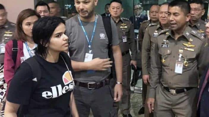 Rahaf Mohammed Alqunun in Malaysia as she awaited answers for her asylum bid. 